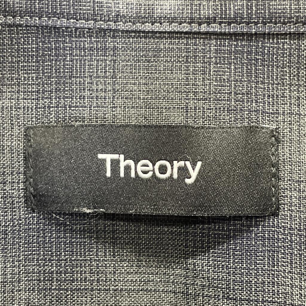 Theory 25Stainless Steel 02-5108001 Gray Wool Irving Check Shirt tops M Grey Black CheckUsed
