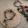 Bracciale a Campana Creativo in Stile Etnico Tibetano con Perline Cordino da Polso Regolabile Gioiello Regalo per Donna