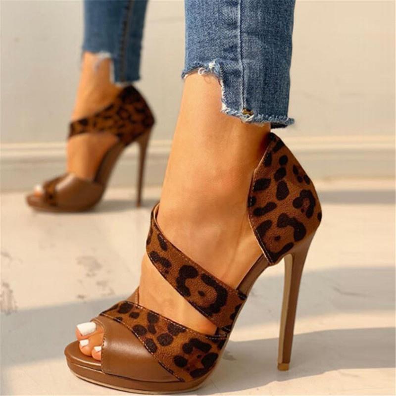 ankle strap leopard heels