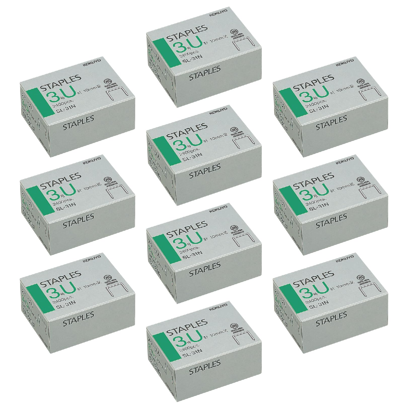 

KOKUYO Размер 3 2400 10 Скобы, U-образные, Скобы, Коробки, SL-31NX10