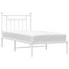 Vidaxl Metal Bed Frame with Headboard, White, 80X200 Cm