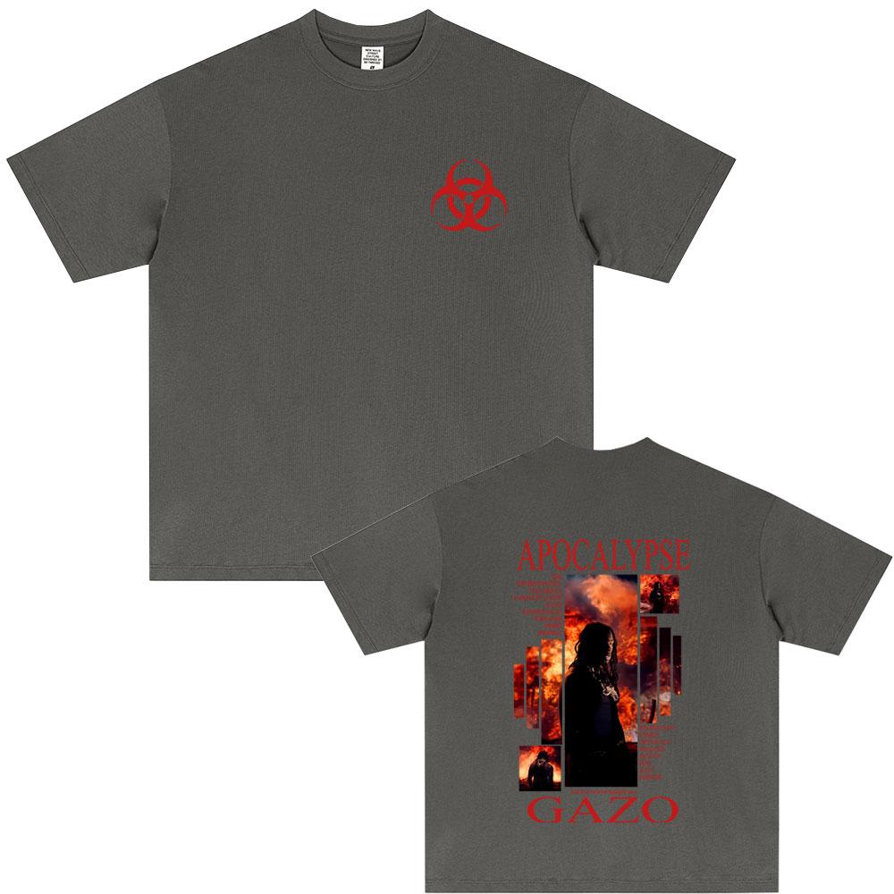 Rapper Gazo APOCALYPSE Album Tshirt Unisex Women Hip Hop Fashion Pop Music Streetwear Male Casual Oversized Short Sleeve T Shirts