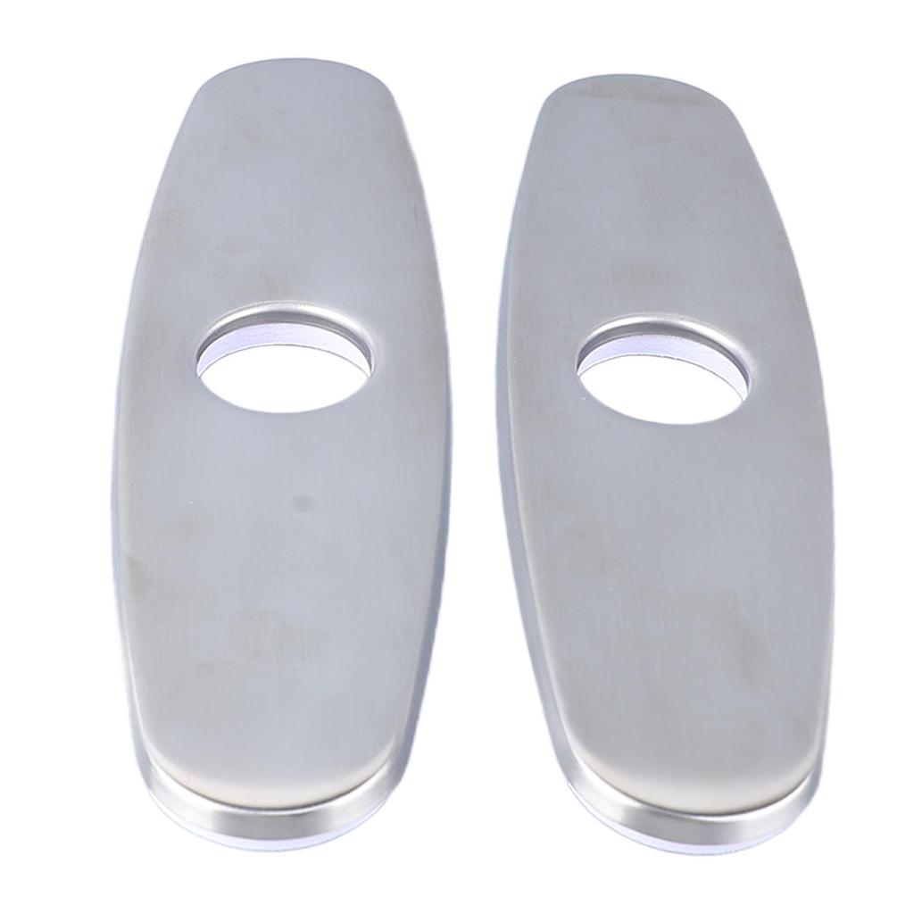 2PCS Hole Cover Deck Plate Pull Down Faucet Plate Stainless Steel Easy Maintenance Anti Leakage for Kitchen Sink