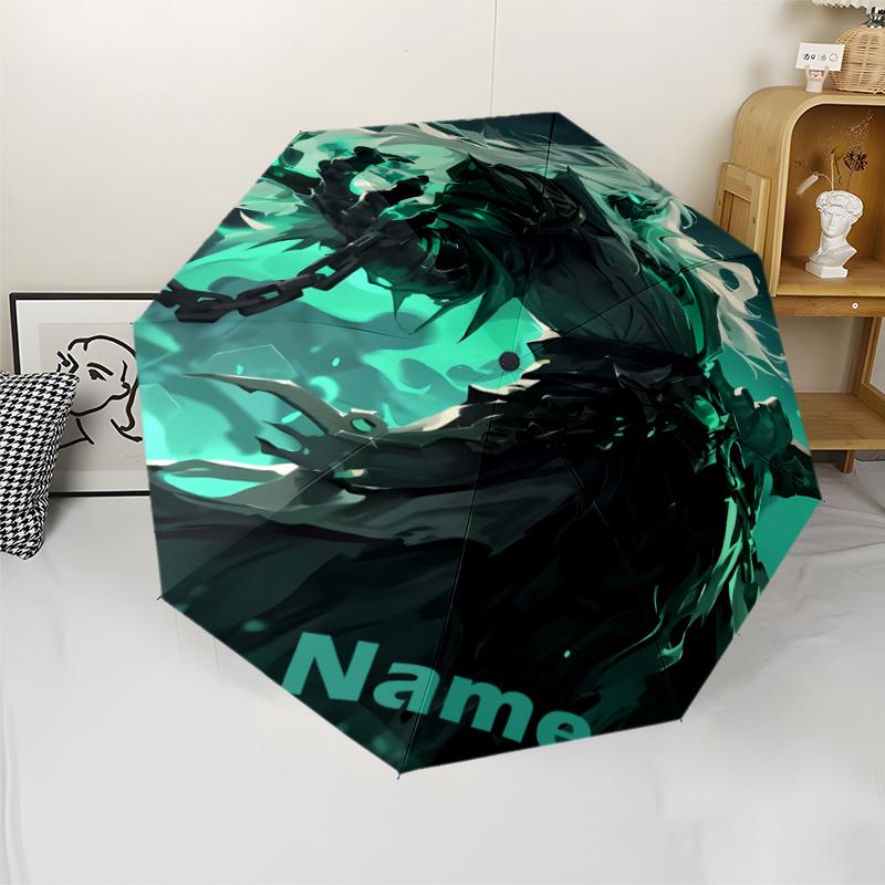 Custom Name League of Legends Theme Automatic Umbrella, Lightweight & Portable, 8 Rib, Perfect for Outdoor Travel, Birthdays, Christmas, Gifts.