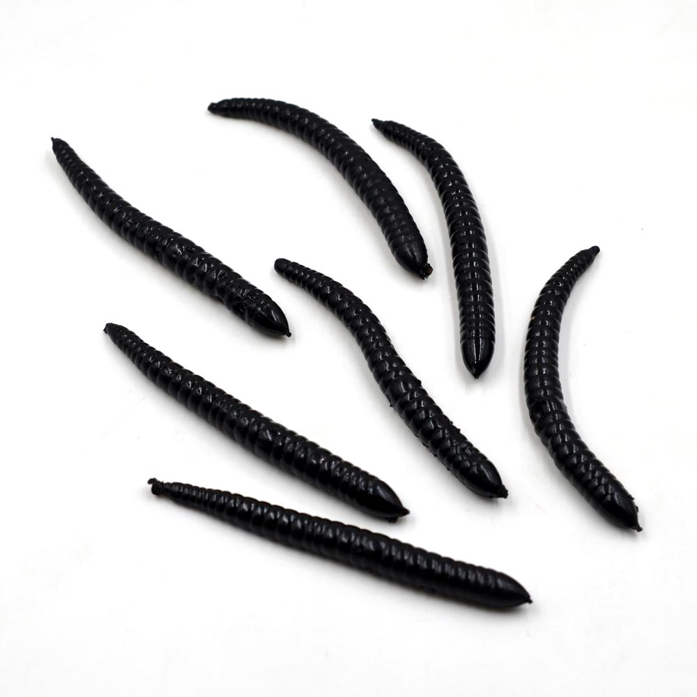 MNFT 24PCS Simulation Earthworm Black Bronw Fishing Worms Artificial Fishing Worms Lures Soft Bait 8cm Fishing Tackle