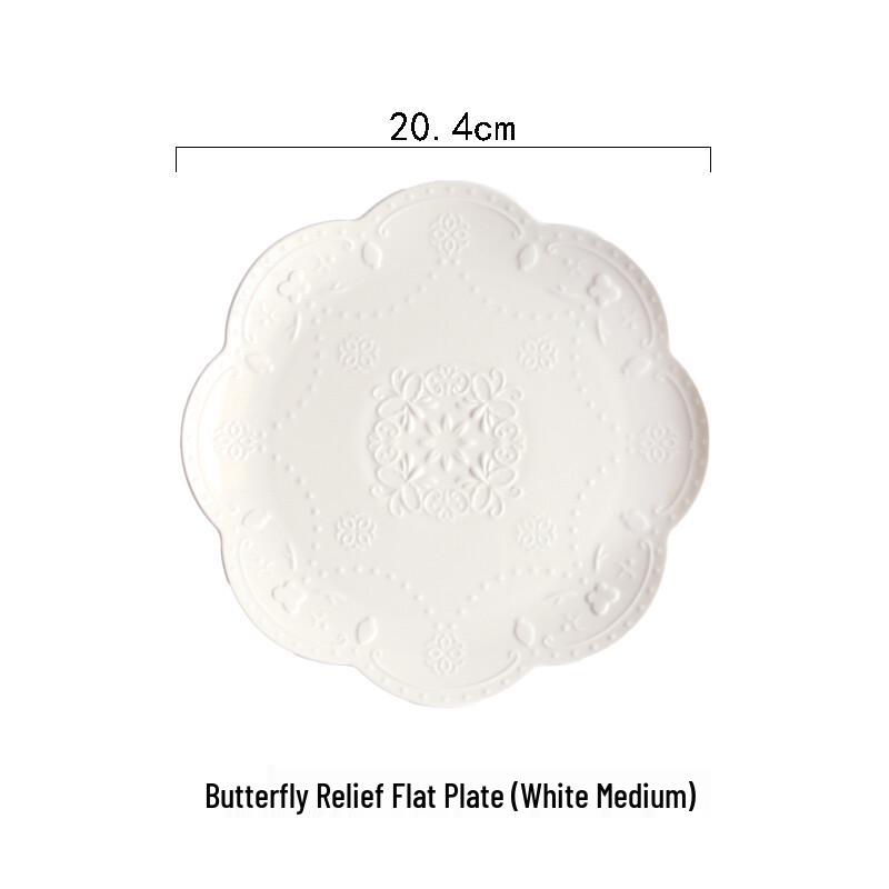 European Embossed Lace Ceramic Plate