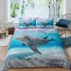 3D Dolphin In Blue Sea Queen King Size Bedding Sets Animal Single Quilt Duvet Cover Set Boys Adult Bed Polyester Bedclothes