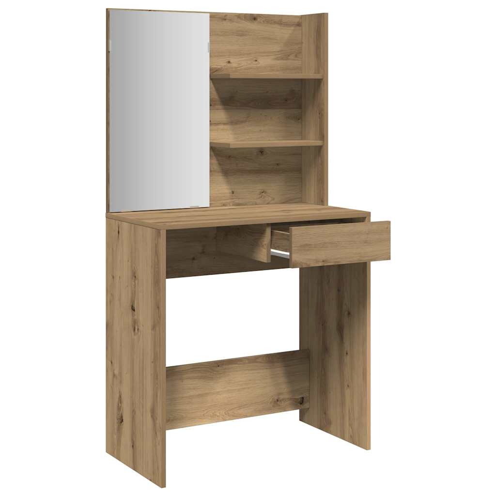 Makeup Table with Mirror Artisan Oak 74.5 x 40 x 141 cm