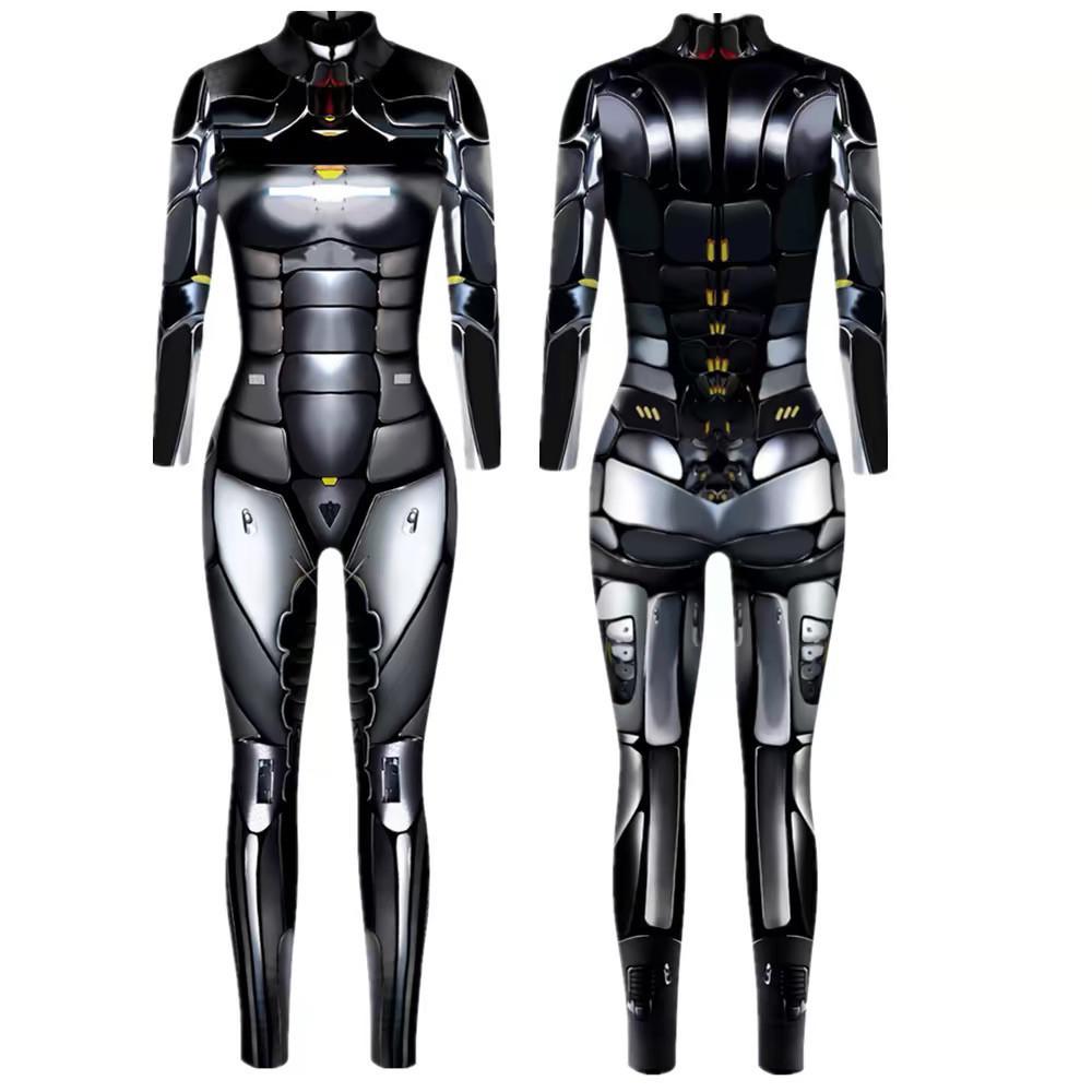 Halloween Costumes Women Gothic Jumpsuit Robot Cosplay Costume Modern Machine Bodycorn Rompers