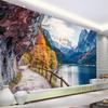 Beautiful Scenery Forest 3d Wallpaper Home Decor Living Room Wallpaper Lake Mountain Natural Scenery Mural
