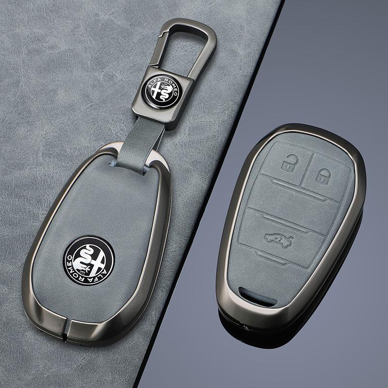 For Alfa Romeo Giulia 2015 +Stelvio 2016+ Spider Etcetera Car Key Bag Keychain Car Remote Key Case Cover Shell Protector Keyless zw4