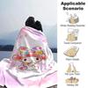1pc My Melody flowers blanket Lightweight Flannel Throw for Sofa Bed Travel Camping Livingroom Office Couch Chair
