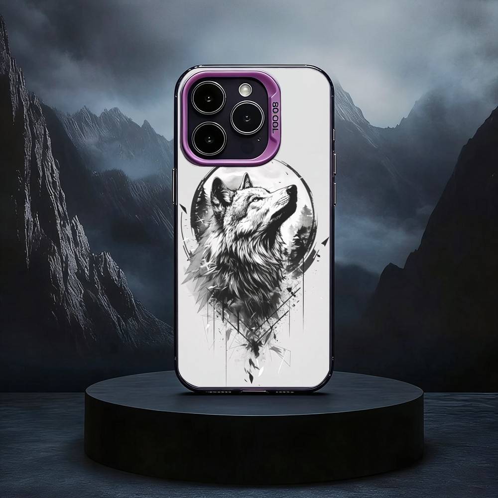 

W-Wolf A-Animals Cool Black Candy silver phone case Phone Case For iPhone17,16,15,14,13,12,11 Plus,Pro Max iPhone11PROMAX