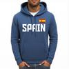 Spain Letter National Flag Printing Hoodies Male Pocket Casual Streetwear Autumn Hip Hop Man Pullover Fleece Comfortable Hoody