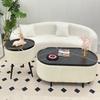 Stylish Compact Storage Combo: Round Coffee Table & Sofa Side Table Set