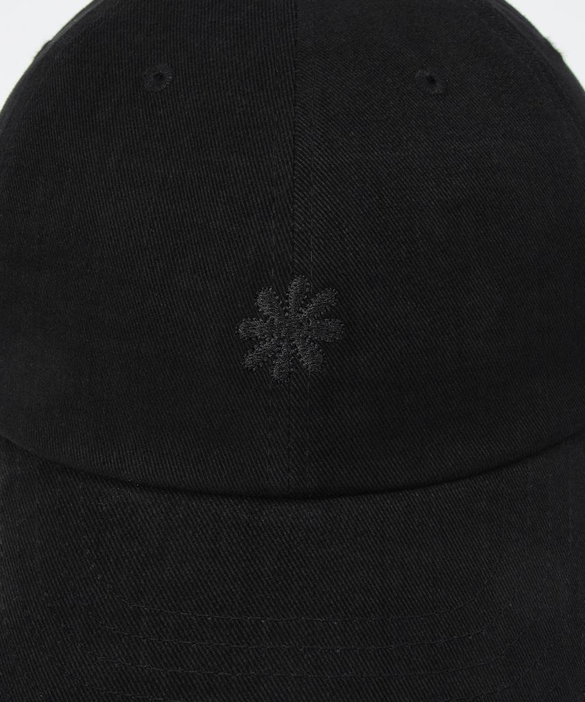Olai [Unisex Big Size Small Fit] Washed Cotton Logo Ball Cap_All Black