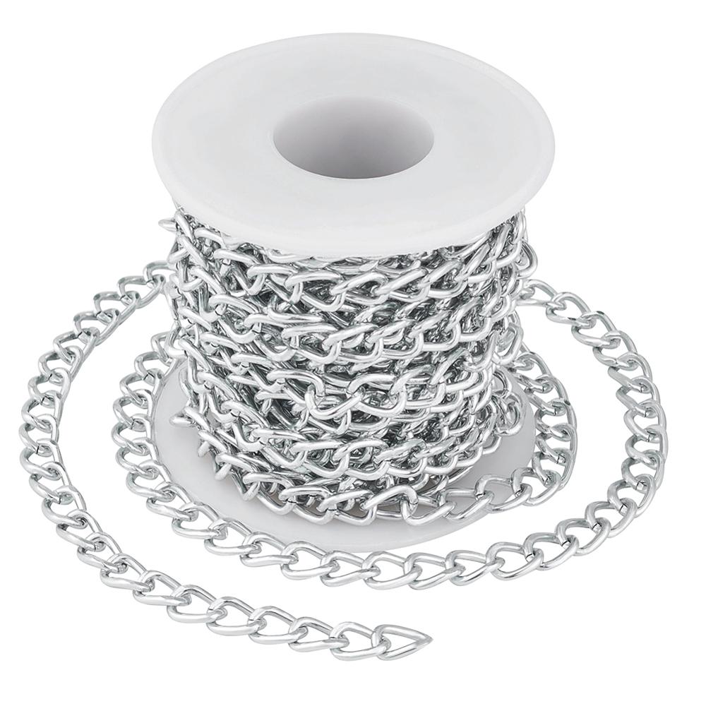 5m Golden Silver Color Aluminium Twisted Curb Chains Unwelded Link For DIY Bracelets Necklace Jewelry Making Findings Accessory