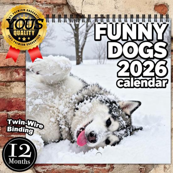 Monthly Planner for Dog Lovers Funny Dogs 2027 Wall Calendar, Jan to Dec 12 Month Functional Desk Decor Hanging with Thick Paper Home Office