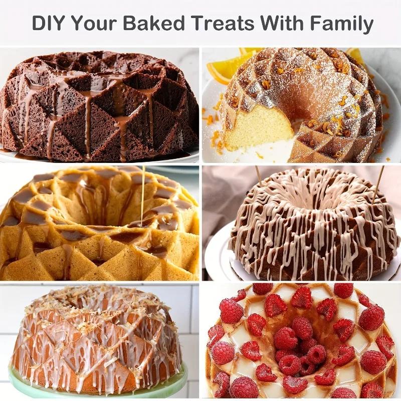 1pc High Quality Silicone Cyclone Cake Mold High Temperature Resistant Household Oven Baking Pan Steamed Cake Mold Baking Tools