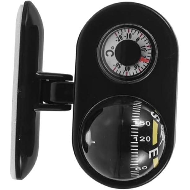 

MACHSWON Dashboard Compass, Car Compass Ball with Temperature Indicator Compatible with Most Cars, Trucks, Boats, RVs, and Other Vehicles, Black, 1