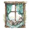 Fake Window Cartoon Kitten Sleeping Children Bedroom Home Beautification Wall Stickers