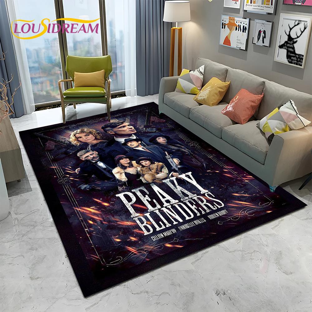 HD Tommy Shelby 3D P-Peaky Blinders Carpet Rug for Home Living Room Bedroom Sofa Doormat Decor,kids Area Rug Non-slip Floor Mat