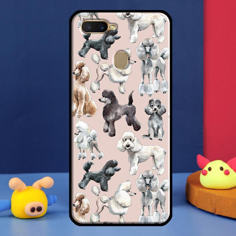 Cartoon Poodle Dog Case For Oppo A91 A5 A9 A16 A76 A96 A58 A78 A98 A52 A72 A74 A94 A54 S A57 A77 A15 A17 Cover