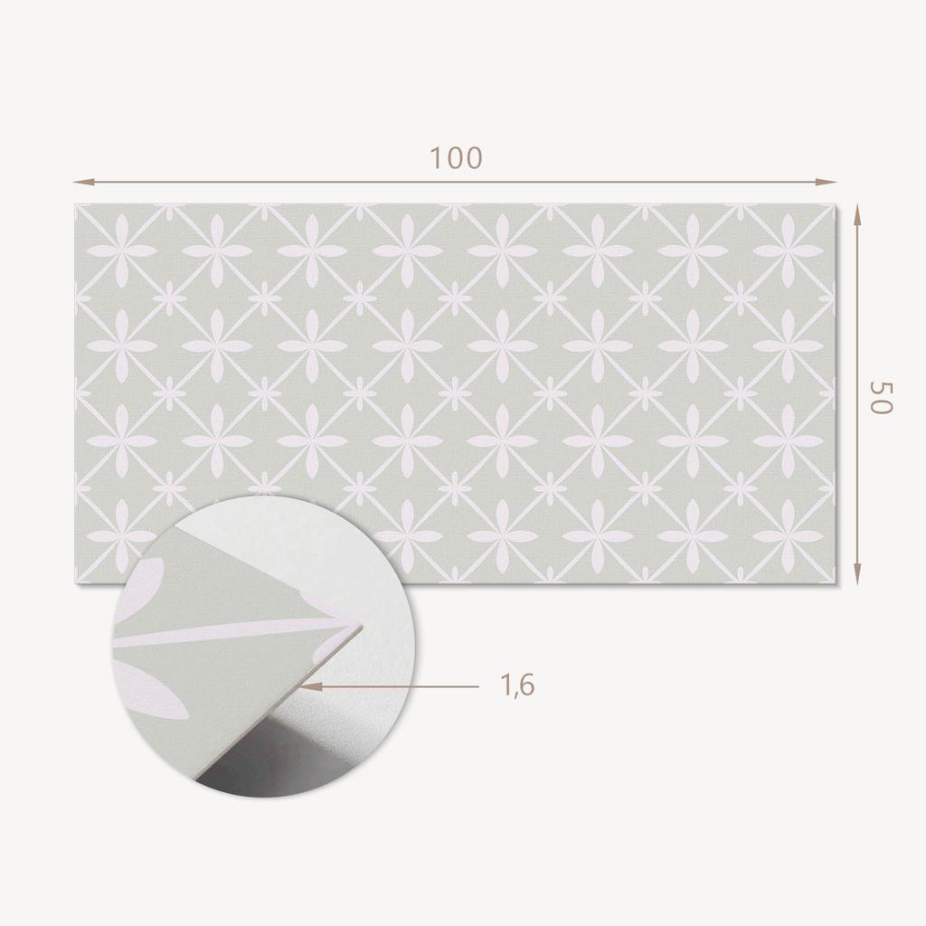 Vinyl Panel With A Motif For Easy Wall Transformation 100x50 Cm Floral Pattern In A Mesh