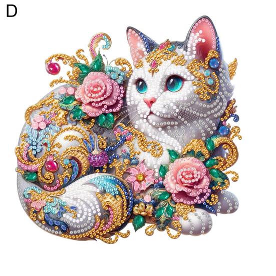 Animal Faux Diamond Painting Kit DIY Colorful Rhinestones Painting Special Shaped Rhinestone Desk Ornament Craft Kit for Adults Home Decor