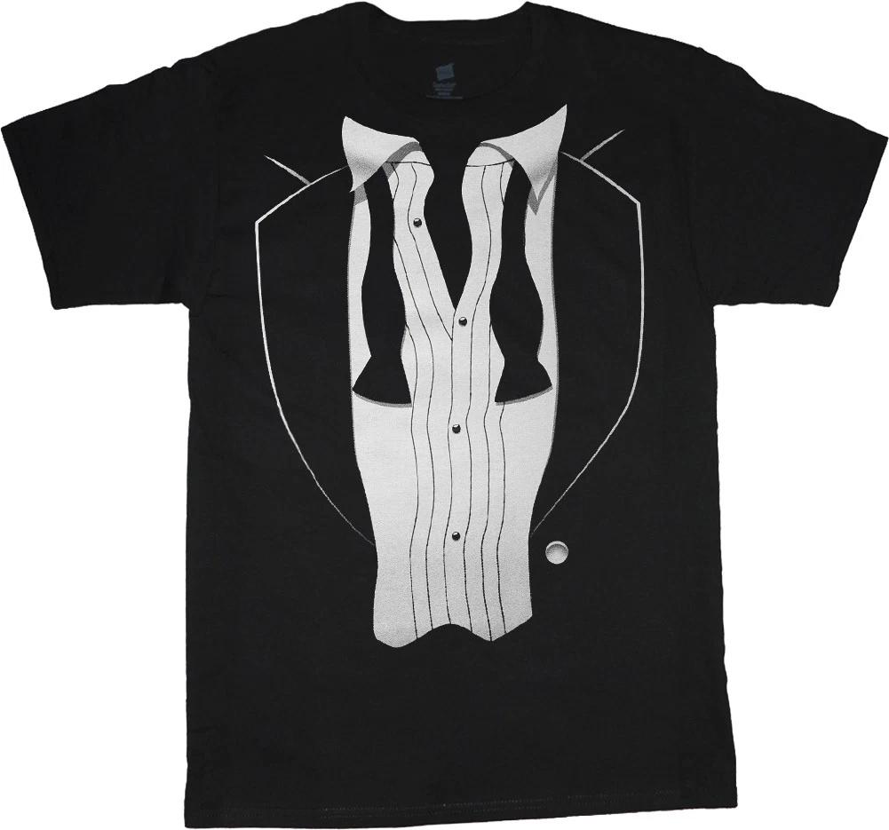 Tuxedo t-shirt for men loose tie tux mens bachelor party gift for groom tee XXL