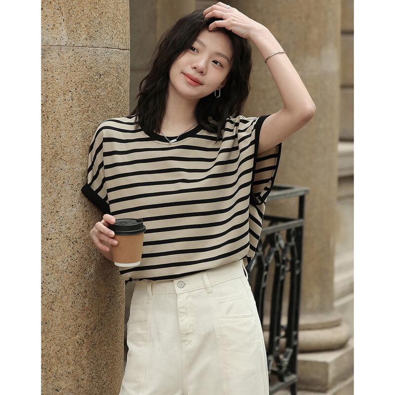 Женская футболка Demana в американском ретро-стиле в полоску с ощущением облака S