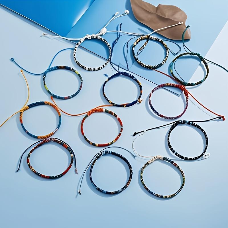 Ručně tkaný náramek, Více vzorů pro snadné vytvoření módní scenérie na zápěstí, Vhodný jako sváteční dárky a dárky pro každý den