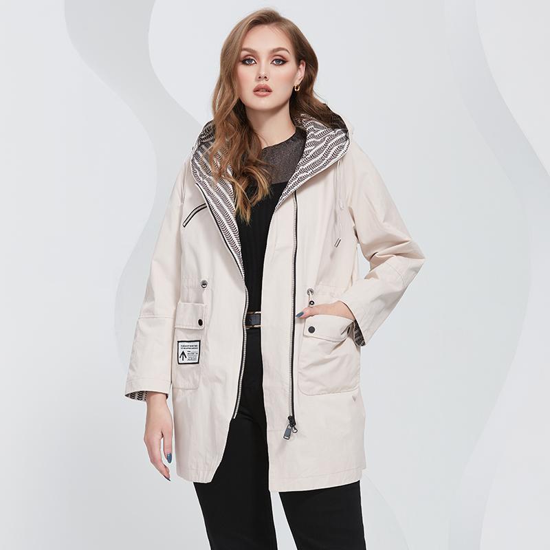 

Пальто Астрид, весенняя короткая теплая куртка на молнии с манжетами и молнией с капюшоном, повседневная верхняя одежда L