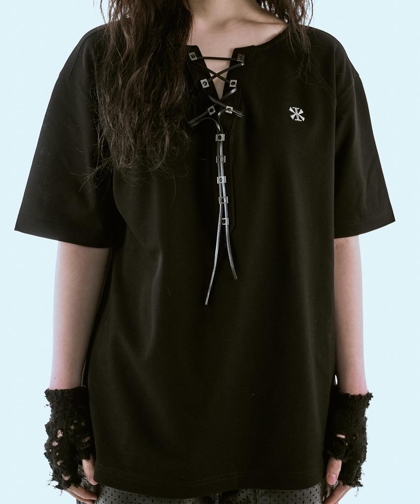 KIMMICK Bistoux Pique Short Sleeve (Black)