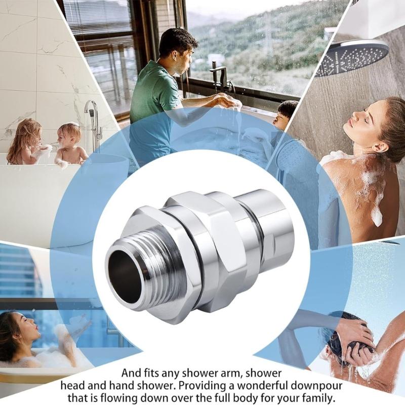 Quickly Connects Shower Head Swivels Adapter 360 Full Rotation for Height Customizable Showers