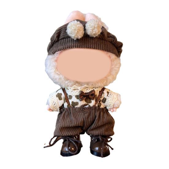 Sada oblečení pro panenky pro 17cm panenky La Bubu Elegantní overal Měkké šaty pro panenku Stylový výstavní outfit Dárek pro milovníky panenek