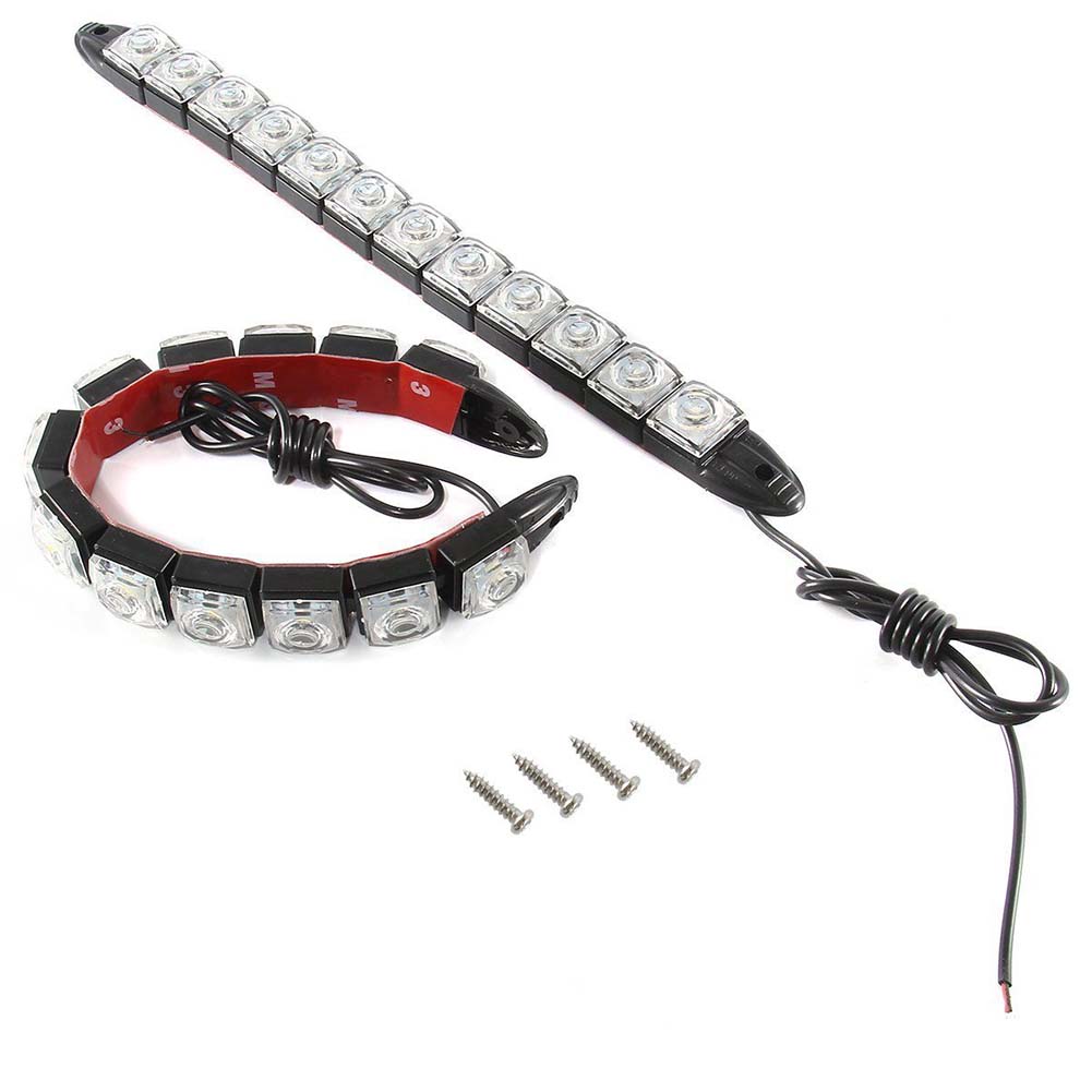 1Pc Universal 12 LEDs DRL Flexible Car Daytime Running Light Driving Daylight Fog Lamp