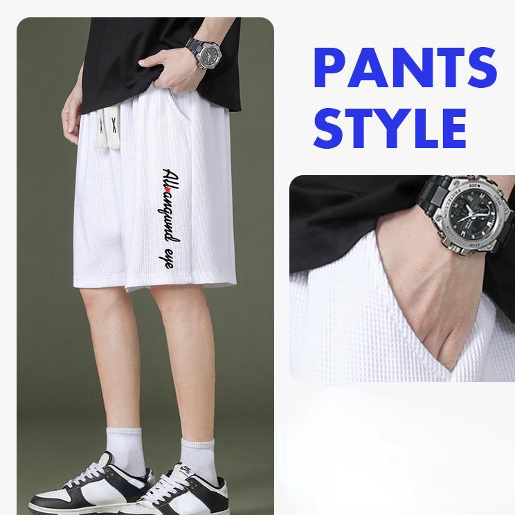 Sommer Herren Shorts High Street Lose Kurze Hosen Kordelzug Baggy Sweatshorts Brief Print Casual Shorts