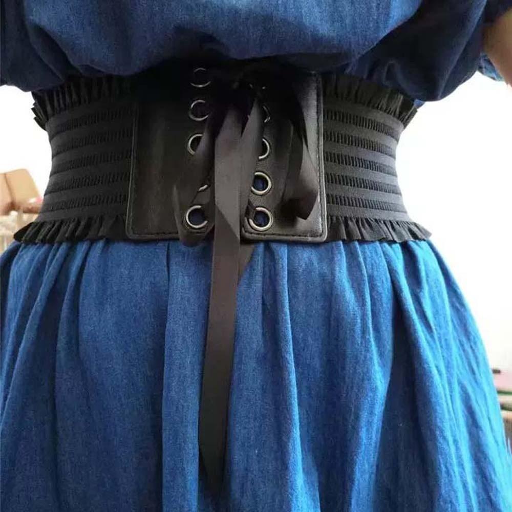 Polyester Elastic Pleated Cummerbunds Strap Rope Elastic High Wide Belt Wide Corset Waistband  Gift