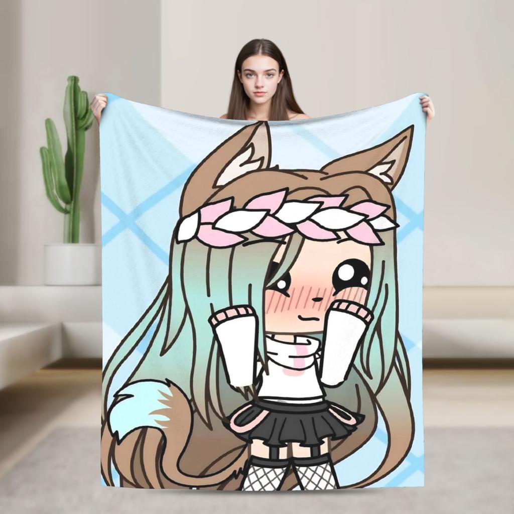 Gacha Life Cartoon Blanket Multiple Sizes Soft And Lightweight Throw Blankets For Couch Sofa And Bed