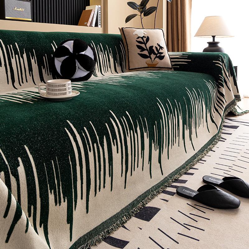 Chenier Sofa Towel, Simple, Modern and High-end One-piece Sofa Blanket, Non-slip and Anti-grab Straight Row Sofa Cover Cloth