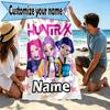 Custom Name Personalized KPop Demon Hunters Print Beach Towel, for Trip Camping Beach Party Home Decor, Birthday Gift for Family & Friends