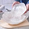 Ruhan Pearlescent White Floral Glass 3-Compartment Dumpling Plate