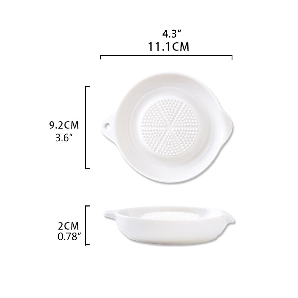 ZK30 Porcelain Grater Plate for Garlic Onion Cheese Multipurpose Ceramic Ginger Grater Feeding Tool