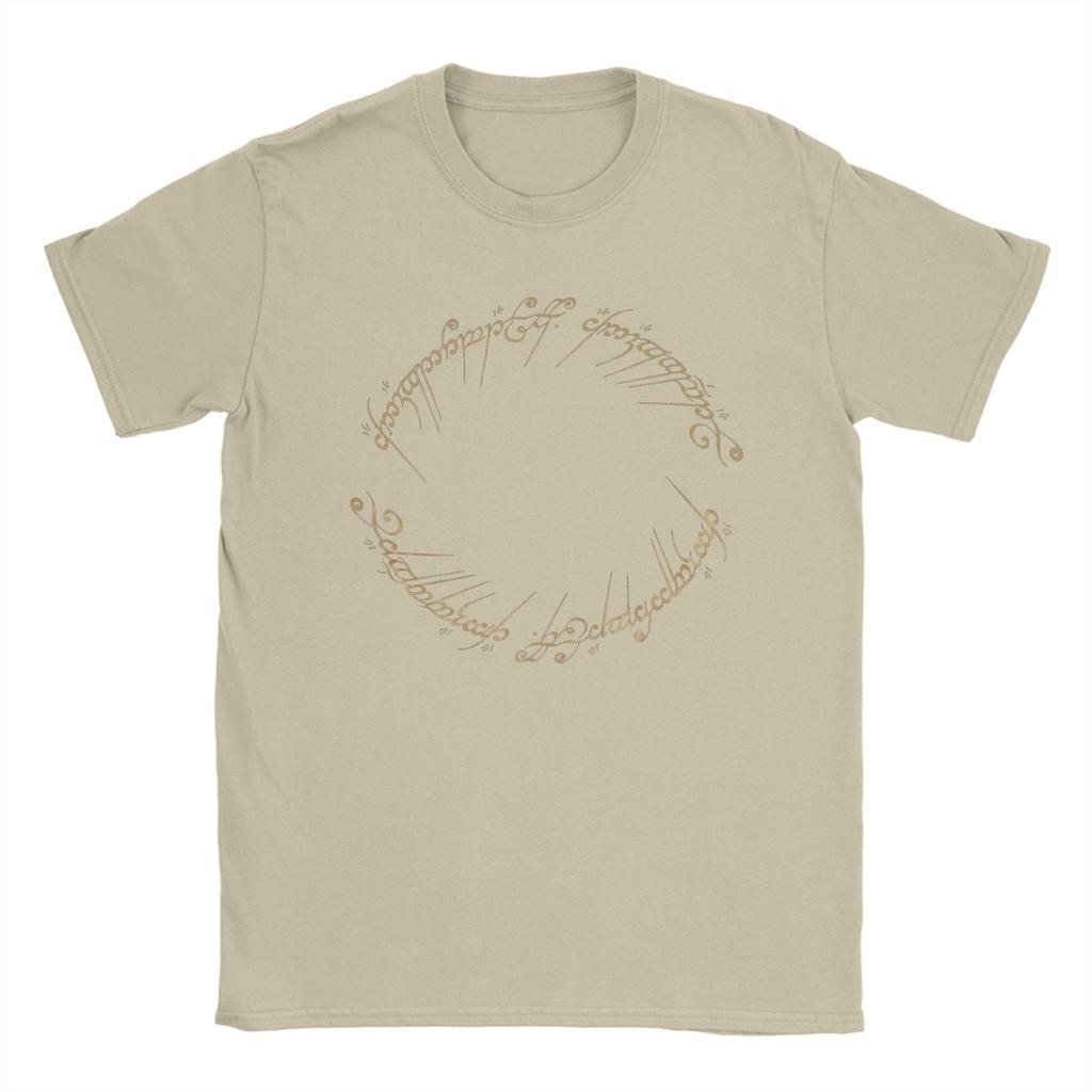 Mens The One Ring Inscription LLords Of The RRings T Shirts  Pure Cotton Clothing O Neck Tee Shirt Plus Size TShirt