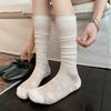Summer Lightweight Calf-length Socks with Children's Mesh and Dark Patterned Pure Cotton Pile-up Socks, Long Tube Style, Breathable