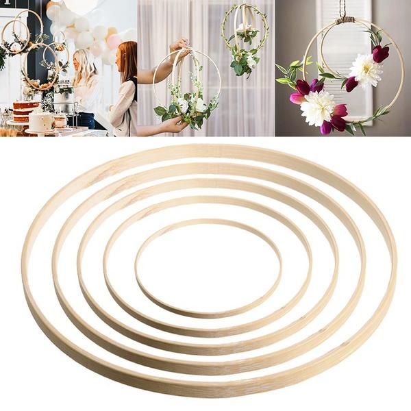10PCS Dream Catcher Ring Round Wooden Bamboo Hoop DIY Crafts Tools 10 - 30CM