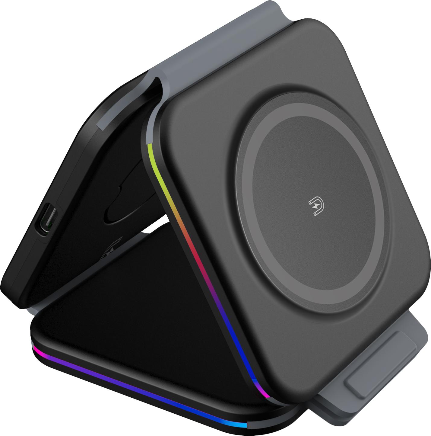 

Магнитная док-станция для беспроводного зарядного устройства, станция быстрого зарядного устройства для Iphone 14, 13, 12 Pro, Iwatch 8, Ultra 7, 6, 5, Se, 4, Airpod Pro as picture чёрный