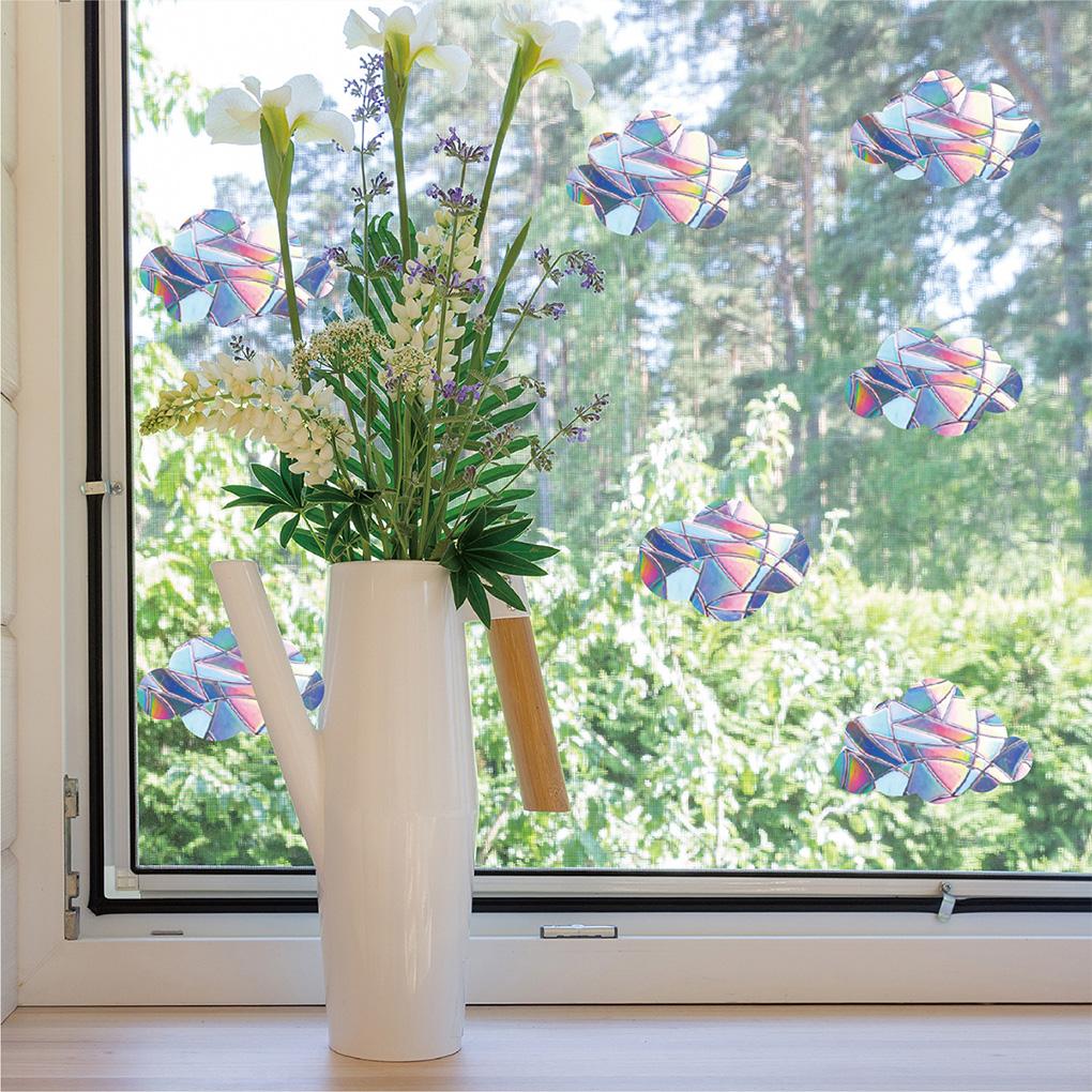 Glass Sticker Rainbow Anti Collision DIY Window Decal Removable Reusable Sun Catcher Cloud Attachable Mirror Cling Bedroom