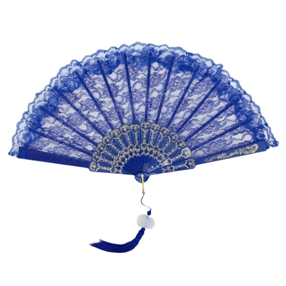 Flower Carving Chinese Style Fan with Tassel Dance Hand Fan Home Decoration
